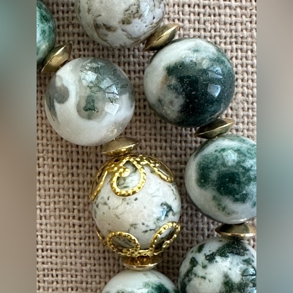 22 inch Tree Agate Gemstone bead Necklace NWOT - Picture 7 of 11